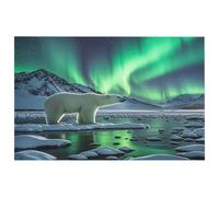 Polar Bears Northern Lights - Alfombra lavable con respaldo de goma antideslizante para cocina, suave, resistente a las manchas, alfombra pequeña para dormitorio, baño, decoración de suelo