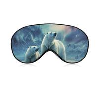 Polar Bears Northern Lights_ Antifaz para dormir, suave y cómodo, con correa ajustable, cubierta de ojos, sombra de ojos para hombres y mujeres, trabajo, viajes