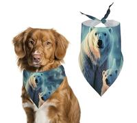 Polar Bears Northern Lights - Bandana para perro, lavable y ajustable, bufanda triangular transpirable para mascotas pequeñas, medianas y grandes, bonito accesorio de moda para mascotas