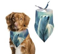Polar Bears Northern Lights_ - Bandana triangular para perro, lavable, de poliéster, baberos para perros medianos y grandes, cachorros y gatos