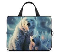 Polar Bears Northern Lights - Funda para portátil ultrafina, impermeable de 10 pulgadas, bolsa protectora portátil con correa de mano