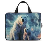 Polar Bears Northern Lights - Funda para portátil ultrafina, impermeable de 13 pulgadas, bolsa protectora portátil con correa de mano