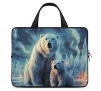 Polar Bears Northern Lights - Funda para portátil ultrafina, impermeable de 15 pulgadas, bolsa protectora portátil con correa de mano