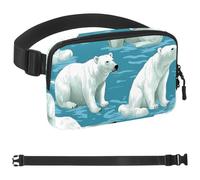 Polar Bears on the Water Surface-1586 - Riñonera para hombres y mujeres, riñonera con correa ajustable, bolsa cruzada de moda para viajes, al aire libre, correr, senderismo, multicolor, multicolor,