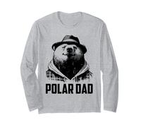 Polar Dad - Vintage Cute Polar Bear Dad Día del Padre Manga Larga