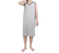 Polar de Invierno Completo Camisón Dormir Camisón de Noche de Manga Corta Grande y Alto Largo Caftán Pijama Pantalones Cargo, Color blanco., XXL