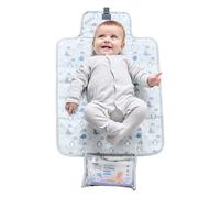 Polar Gear - Cambiador de bebé - Se limpia con un paño para recién nacidos y niños pequeños - Cambiador de viaje con bolsillo - Cambiador suave, acolchado y plegable Matt Baby (animales árticos)