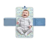 Polar Gear - Cambiador portátil para bebé con bolsillos alados para toallitas y pañales, lavable a máquina, cambiador de viaje con bolsillo frontal de almacenamiento, asa y clip, artículos esenciales