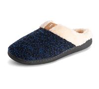 Polar Hombre Espuma De Memoria Tamaño doble Comodidad Felpa Suela De Goma Al Aire Libre Invierno Antideslizante Casa Acogedora Piel Sintética Zapatillas - Armada/Negro - UK10-11/EU44-45 - EA0646