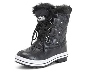 Polar Mujer Acolchado Corto Pato Forrada De Piel Cordones Nieve Invierno Bota - BLL UK4/EU37 - AYC0023