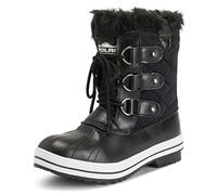 Polar Mujer Acolchado Corto Pato Forrada De Piel Cordones Nieve Invierno Bota - BLS UK9/EU42 - AYC0016