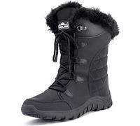 Polar Mujer Acolchado Negro Al Aire Libre Forrada De Piel Lluvia Pato Botas - BLK39 - AYC0129