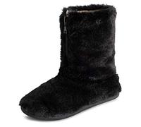 Polar Mujer Espuma De Memoria Cremallera Piel Sintética CoveRojo Suela De Goma Interior Al Aire Libre Acogedora Lujo Bota Zapatillas - Negro - UK4/EU37 - YC0719