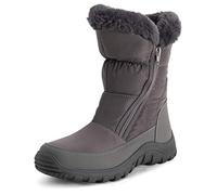 Polar Mujer Espuma De Memoria Gemela Cremallera Apertura PEnerse NylEn Impermeable Gruesa Piel Sintética Forrada Invierno Lluvia Botas De Nieve - Gris - UK7/EU40 - YC0664