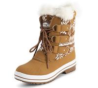 Polar Mujer Mid Acolchado Térmica Durable Suela De Goma Impermeable Invierno Nieve Piel Sintética Botas - bronceada Cardy - UK5/EU38 - YC0635