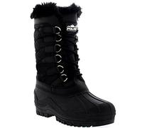 Polar Mujer Nylon Al Aire Libre Nieve Pato Invierno Manguito De Piel Botas - BLK39 - AYC0132