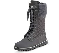 Polar Mujer Piel Sintética Calentar Térmica Impermeable Al Aire Libre Para Caminar Nieve Invierno Suela De Goma Calf Botas - Gris/Gris Añal - UK5/EU38 - YC0602