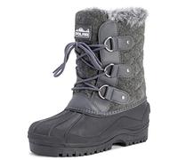 Polar Mujer Short Nieve Invierno Táctico Montaña Impermeable Hiker Mitad De La Pantorrilla Botas - Gris Textil - UK9/EU42 - YC0369