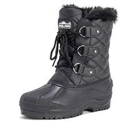 Polar Mujer Short Nieve Invierno Táctico Montaña Impermeable Hiker Mitad De La Pantorrilla Botas - Negro Cuero - UK7/EU40 - YC0368