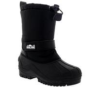 Polar Unisexo Niños Ponerse Cordón Cierre Nylon Nieve Lluvia Botas De Piel - BLK31 - AYC0154
