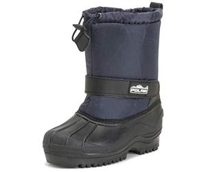 Polar Unisexo Niños Ponerse Cordón Cierre Nylon Nieve Lluvia Botas De Piel - NAV31 - AYC0159 Marina