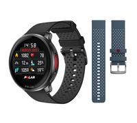 Polar Vantage V3 con brazalete azul adicional, reloj deportivo GPS, monitor cardíaco avanzado, mayor duración batería, smartwatch para hombres y mujeres, mapas offline, reloj running, S-L, Negro