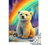 PolarBearCub Rompecabezas NorthernLights 1000 Piezas de Papel Reciclado Adultos Y Mayores De 12 Años Divertido y Desafiante Familiar 70x50cm/1000pcs