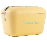 Polarbox Mini Nevera Portatil - 12L, Nevera Corcho Pequeña, Vintage, Asa Ajustable, para Picnic, Playa, Camping, Amarillo