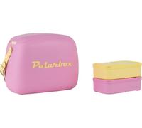 Polarbox Nevera grande de 6 litros, para picnic, playa, camping, jardín, caja de almacenamiento fresca, color rosa y amarillo