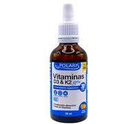 Polaris Vitamina D3 y K2 Líquida 50ml - Gotas de Alta Absorción (1000 UI de D3 y 90mcg de K2 por dosis) - Salud Ósea, Inmune y Cuidado de la Piel - Sabor Naranja