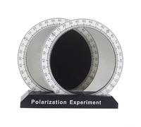 Polarizador óptico con escalas de medición, herramienta de aprendizaje experimental para estudiantes, polarización de luz, medición de color, 2 polarizadores y placa de interferencia, portátil