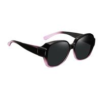Polarized Fit, Glasses Sunglasses, Wrap Coverage Uv Blocker Glare Control Stylish Shield Eye Comfort Lightweight Wear Modern Look, Fit Over Eyewear for Men, Women, Driving