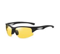 Polarized sports sunglasses for men with UV protection, one-piece sunglasses(3052SandBlackFrameNightVisionFilm)