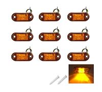 PolarLander 10PCS / Set 2 LED Auto Car Camión Remolque Caravana Lateral Marcador Luz Apagado Lámpara 12V 24V Color Amarillo Universal