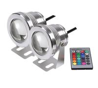 PolarLander 2pcs 7 Colores 10W 12V RGB LED Fuente Luz Subacuática 1000LM Piscina Piscina Estanque Acuario LED Luz Lámpara IP67 Impermeable