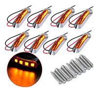 PolarLander 4 LED 12V / 24V Camión LED Luces de Marcador Laterales Lámpara de Cola Coche Camión Remolque Luces traseras Luz de estacionamiento Ámbar 8pcs / Pack