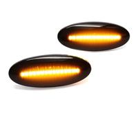 PolarLander Luz de señal de Giro Intermitente LED dinámica para Coche, Compatible for Nissan Qashqai J10 X-Trail T31 Cube Juke Leaf Micra K13 Note E11 NV200, Paquete de Lentes ahumadas para 2