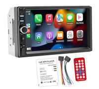 PolarLander universal 2 DIN Autoradio Wired Carplay Android Auto Reproductor de MP5 con pantalla táctil de 7", Bluetooth radio automática, reproductor multimedia para coche, soporte estéreo automático