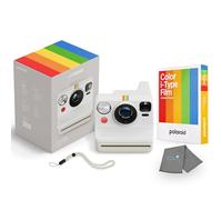 Polaroid Ahora cámara instantánea i-Type de 3ª generación + paquete de 8 películas de color i-Type, blanco guijarro, paquete de cámara Polaroid con un paño de limpieza de lentes Lumintrail
