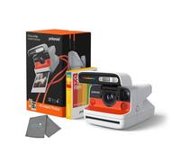 Polaroid Cámara instantánea abatible + paquete de película de color (8 fotos incluidas), color blanco, sistema hiperfocal de 4 lentes, enfoque automático de sonar y análisis de escena, aplicación
