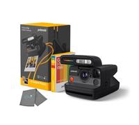 Polaroid Cámara instantánea abatible + paquete de película de color (8 fotos incluidas), color negro, sistema hiperfocal de 4 lentes, enfoque automático de sonar y análisis de escena, aplicación