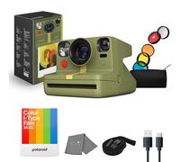 Polaroid Cámara instantánea Now+ Gen 2, verde bosque, cámara de película Bluetooth Now Plus, con kit de filtro de lente de 5 piezas y bolsa, película de 8 colores, funciona con película Polaroid