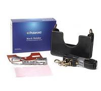 Polaroid - Cuna de Piel auténtica para Polaroid Socialmatic - Correa de Cuello extraíble incluida, Color Negro