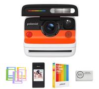 Polaroid Flip Instant Camera Color Starter Set | Blanco, paquete de 8 exposiciones con álbum de fotos y marcos de colores + paño de limpieza (3 artículos)