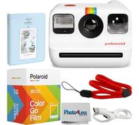 Polaroid Go Generation 2 - Mini cámara de película instantánea con película Polaroid GO a color, paquete doble y álbum de fotos + paño (4 artículos) (blanco)