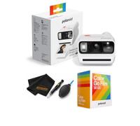 Polaroid Go Generation 3 - Mini cámara de película instantánea (blanco) | Paquete con doble paquete de película Polaroid Color Go (16 fotos), bolígrafo de lente, plumero de aire y paño de limpieza de