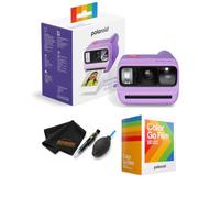 Polaroid Go Generation 3 - Mini cámara de película instantánea (morado) | Paquete con doble paquete de película Polaroid Color Go (16 fotos), bolígrafo de lente, plumero de aire y paño de limpieza de