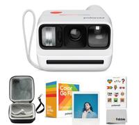 Polaroid Go Generation 3 - Paquete de cámara instantánea con película Go Color, 16 exposiciones, funda rígida protectora, correa de muñeca, cable USB-C y accesorios para fotografía instantánea (blanco