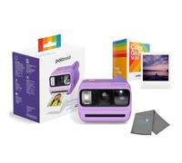 Polaroid Go Generation 3 - Paquete de mini cámara de película instantánea con 16 fotos a color y paño para lentes, color morado, solo compatible con Go Film