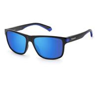 Polaroid Hombre PLD 2123/S D51/5X Gafas de sol Plástico Negro Azul Cuadrada Espejo
